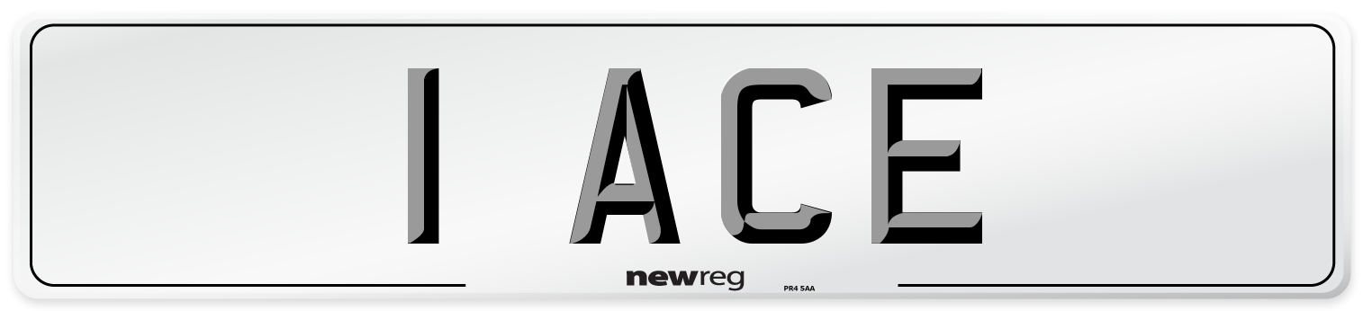 1 ACE Number Plate from New Reg